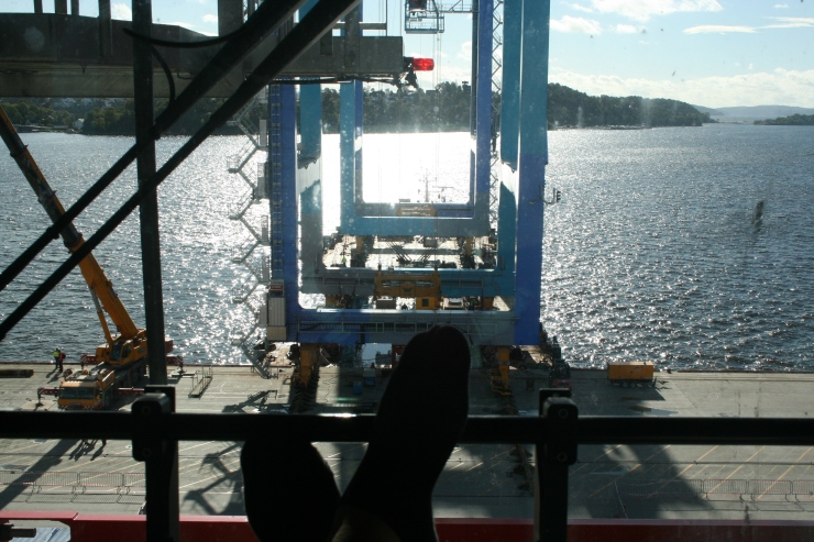View of the operation from inside an RTG